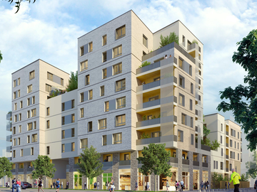 Construction bois de 100 logements, de commerces et d'une crèche, Écoquartier Fort d'Aubervilliers